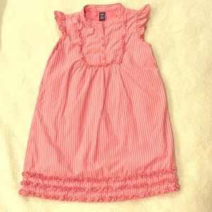 Super cute Gap pink ruffle pin stripe dress